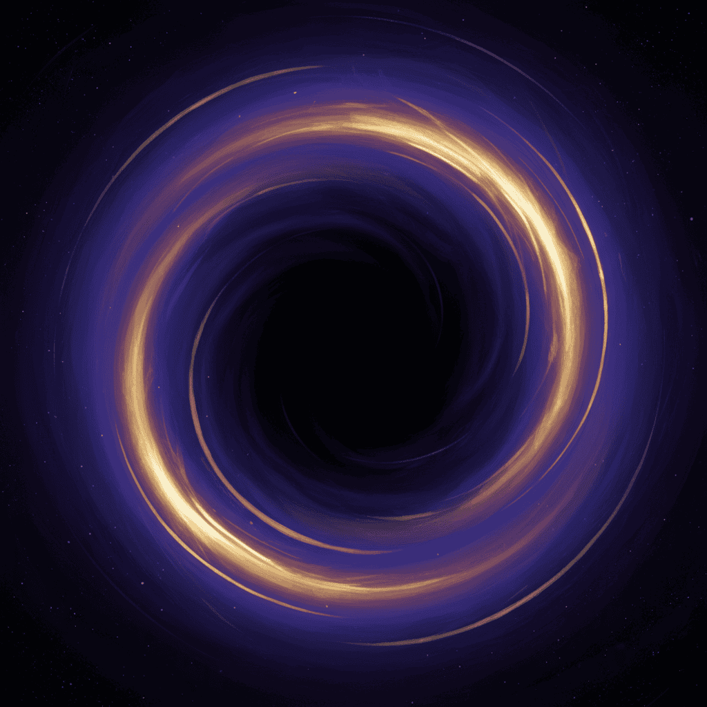 Golden spiral of light forming around a dark cosmic vortex, representing illumination, remembrance, and awareness returning to stillness.